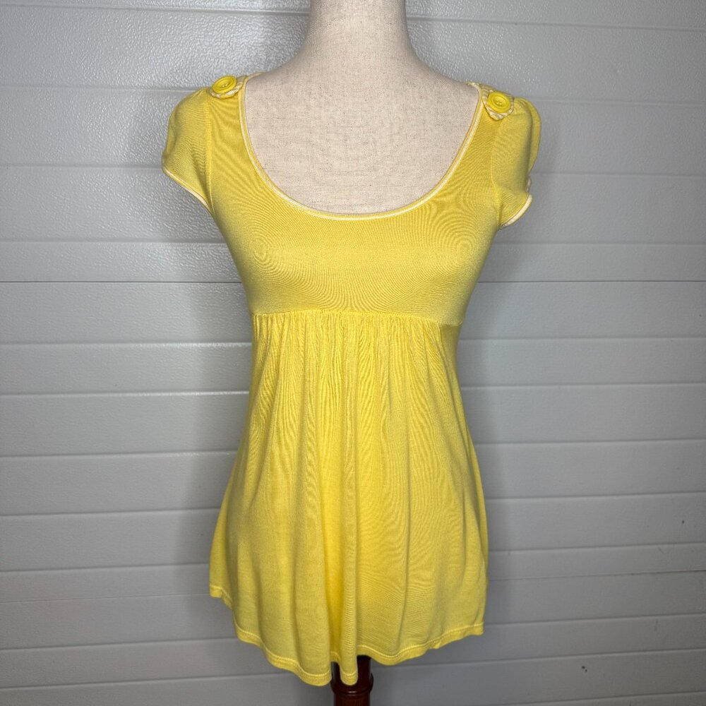Wet Seal Yellow Short Sleeve Blouse